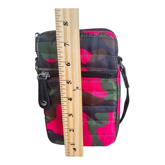 Sondra Roberts Squared Pink Green Multi Camo Crossbody Bag Shoulder Strap - Picture 6 of 8